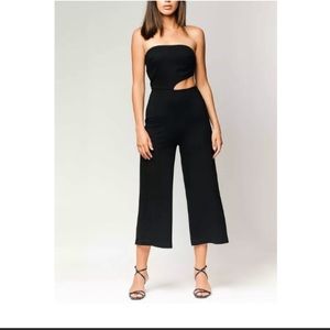 DONNA MIZANI Strapless Jumpsuit Side Cutout
